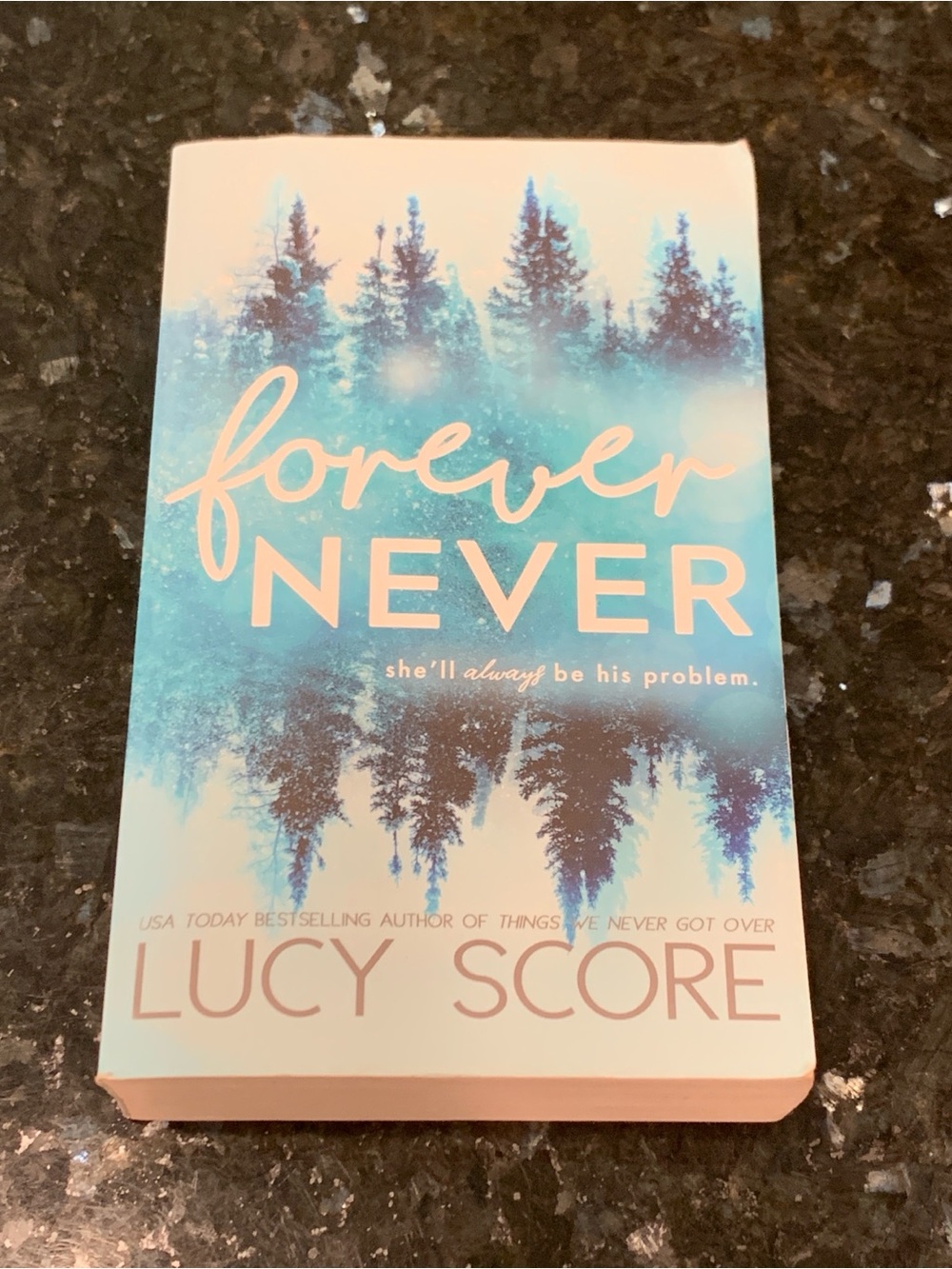 Forever Never paperback book novel by Lucy Score